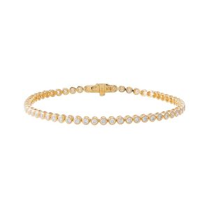Diamond 2 Carat Bezel Tennis Bracelet 14K - 14K Gold, 2CT