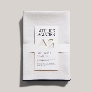 Cream Burlap Noir Napkins | Set of 4