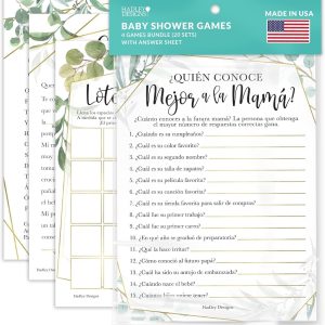 Spanish Baby Shower Games | Set of 40 | Party Supplies - Geo Greenery