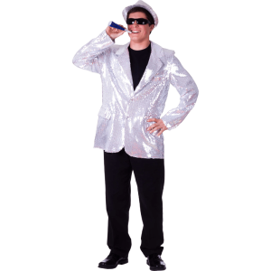 Silver Sequin Jacket - Adults - Small